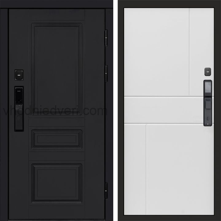 Входная дверь Termo-door ОРЕГОН BLACK с электрозамком - Горизонт Белый