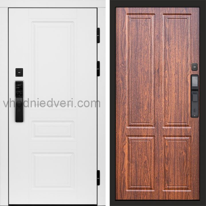 Входная дверь Termo-door ОРЕГОН WHITE с электрозамком - Орех стандарт