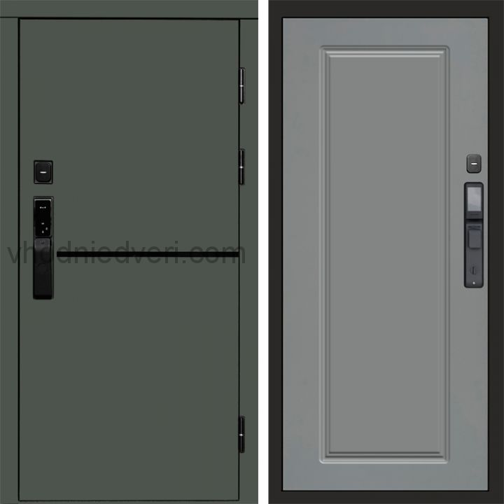 Входная дверь Termo-door ТРЕНД GREEN с электрозамком - Гранд Грей софт
