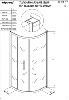 Душевая кабина Kolpa-San Q LINE TKP четверть круга 90х90 см схема 3