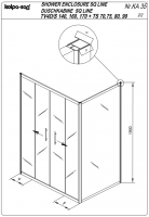 Угловая душевая кабина Kolpa-San SQ LINE TV4D/S + SQ LINE TS 150х75 см схема 3 Угловая душевая кабина Kolpa-San SQ LINE TV4D/S + SQ LINE TS 150х75 см схема 3