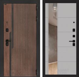 Входная дверь Лабиринт KARMINA с зеркалом 19 Грей софт