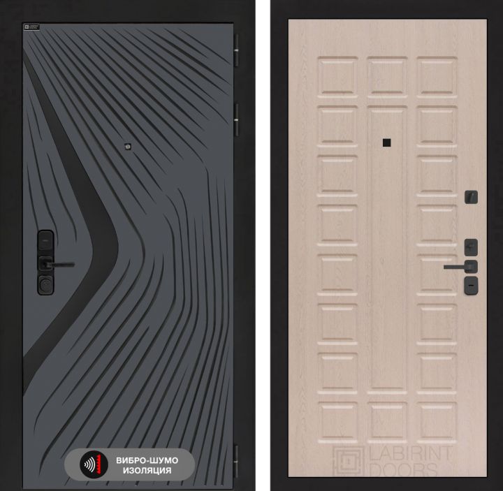Дверь входная Лабиринт LEOLAB 04 Беленый дуб