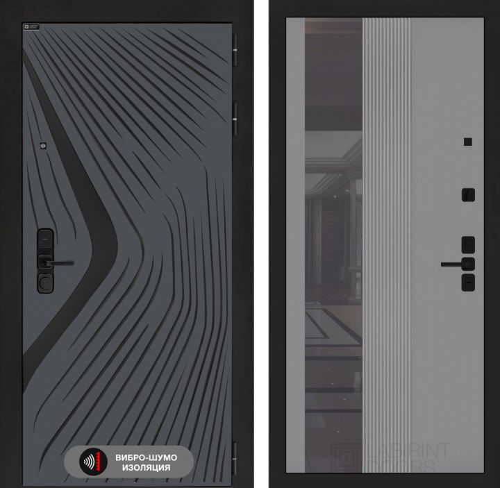 Дверь входная Лабиринт LEOLAB 32 Серый софт рельеф