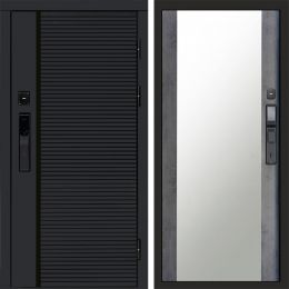 Входная дверь Termo-door BLACK LINE с электронным замком Зеркало бетон темный