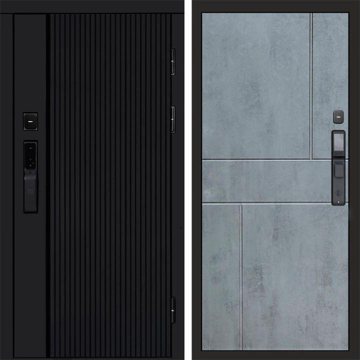 Входная дверь Termo-door УРБАН BLACK с электронным замком Горизонт бетон темный