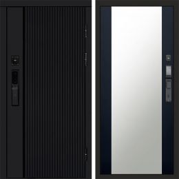 Входная дверь Termo-door УРБАН BLACK с электрозамком Зеркало Черный Кварц+Тонировка