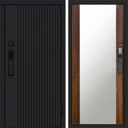 Входная дверь Termo-door ТВИСТ BLACK с электронным замком Зеркало дуб