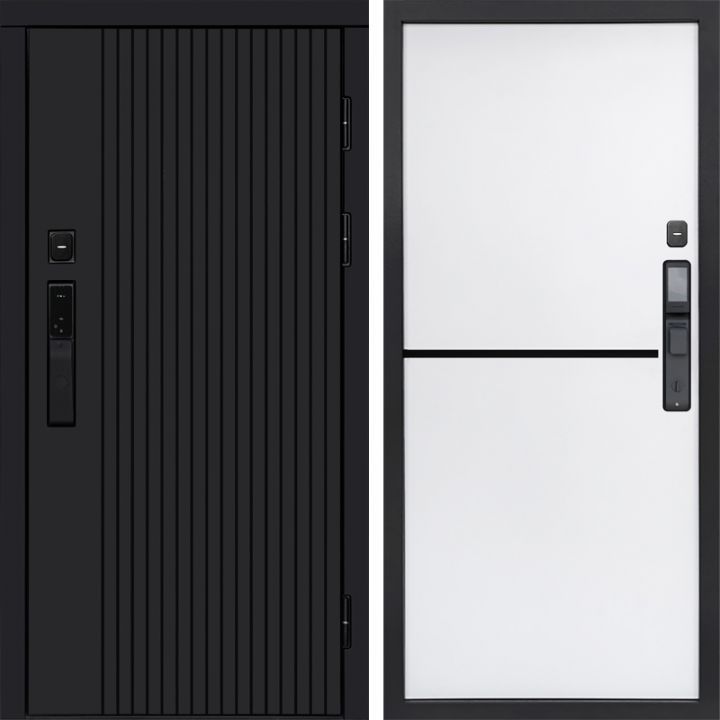 Входная дверь Termo-door ТВИСТ BLACK с электрозамком Нео White