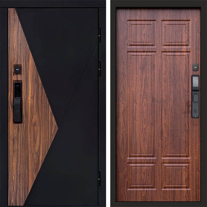 Входная дверь Termo-door МАТРИКС с электронным замком Орех премиум