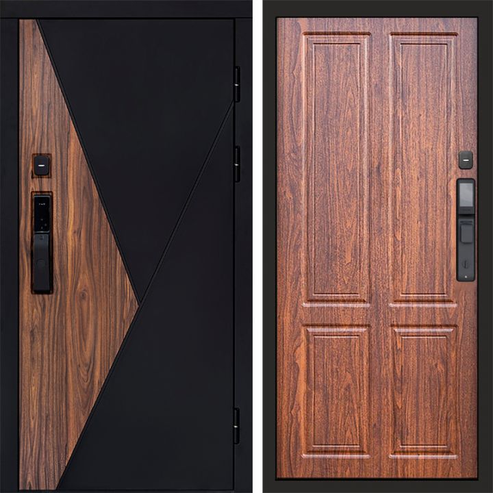 Входная дверь Termo-door МАТРИКС с электронным замком Орех стандарт