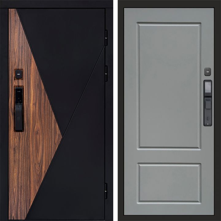 Входная дверь Termo-door МАТРИКС с электронным замком Марсель Грей Софт