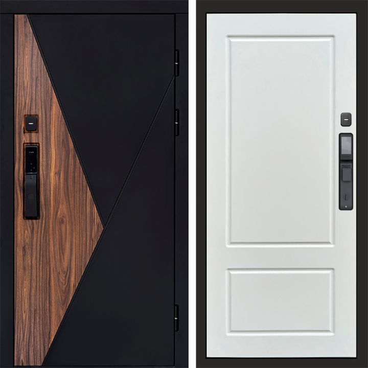 Входная дверь Termo-door МАТРИКС с электрозамком Марсель Белый Софт