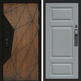 Входная дверь Termo-door ГЕОМЕТРИЯ с электронным замком Лион Грей Софт