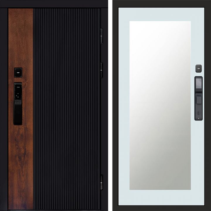 Входная дверь Termo-door ПРЕСТИЖ с электронным замком Зеркало Триумф Белый Софт