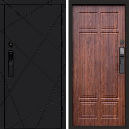 Входная дверь Termo-door ЛУЧИ BLACK с электронным замком Орех премиум