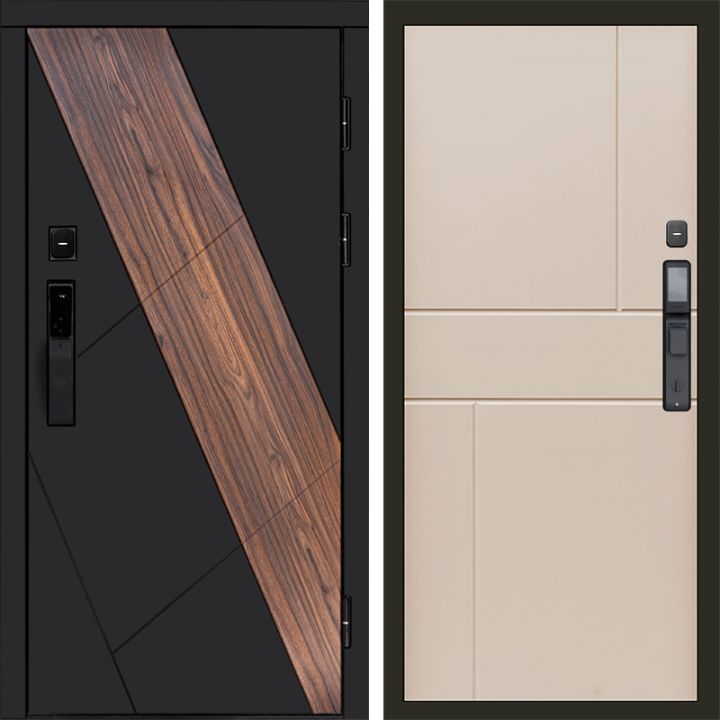 Входная дверь Termo-door НОВА с электронным замком Горизонт Слоновая Кость