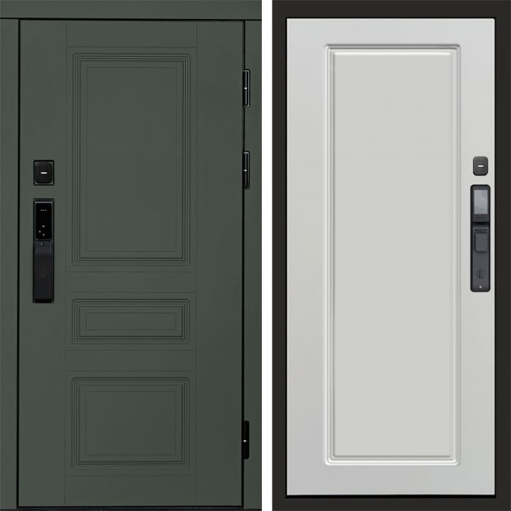 Входная дверь Termo-door ОРЕГОН GREEN с электронным замком Гранд Белый Софт