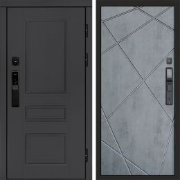 Входная дверь Termo-door ОРЕГОН ГРАФИТ с электронным замком Лучи бетон темный