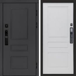 Входная дверь Termo-door ОРЕГОН ГРАФИТ с электронным замком Классик Белый Софт