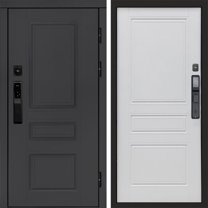 Входная дверь Termo-door ОРЕГОН ГРАФИТ с электронным замком Классик Белый Софт