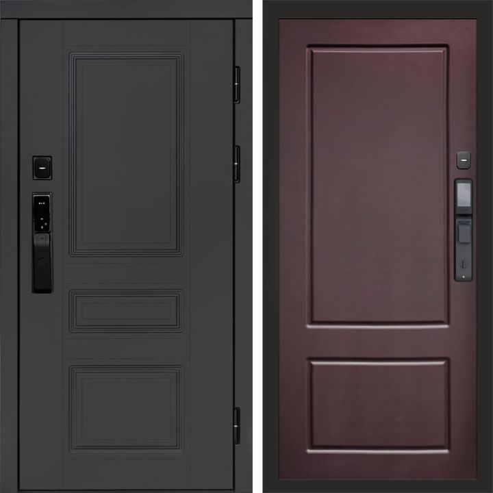 Входная дверь Termo-door ОРЕГОН ГРАФИТ с электронным замком Марсель Шоколад