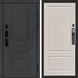 Входная дверь Termo-door ОРЕГОН ГРАФИТ с электронным замком Марсель Слоновая Кость