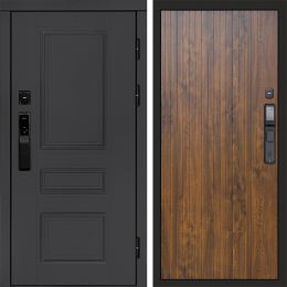 Входная дверь Termo-door ОРЕГОН ГРАФИТ с электронным замком FLAT Дуб