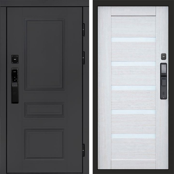 Входная дверь Termo-door ОРЕГОН ГРАФИТ с электронным замком Царга лиственница