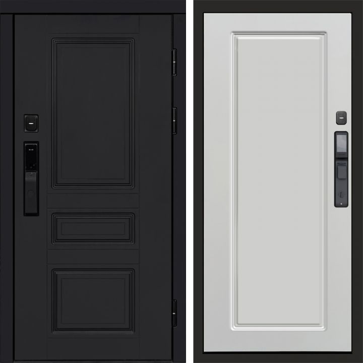 Входная дверь Termo-door ОРЕГОН BLACK с электронным замком Гранд Белый Софт