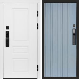 Входная дверь Termo-door ОРЕГОН WHITE с электронным замком FLAT Грей Софт