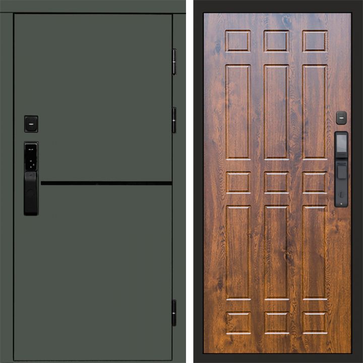 Входная дверь Termo-door ТРЕНД GREEN с электронным замком Спарта дуб