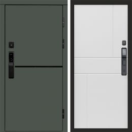 Входная дверь Termo-door ТРЕНД GREEN с электронным замком Горизонт белый