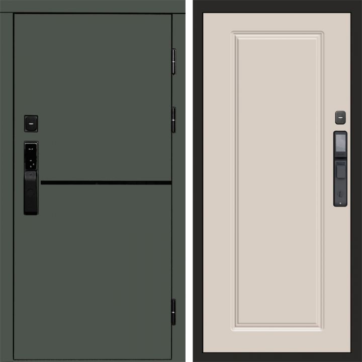 Входная дверь Termo-door ТРЕНД GREEN с электронным замком Гранд Слоновая Кость