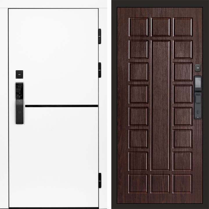 Входная дверь Termo-door ТРЕНД WHITE с электронным замком Престиж венге