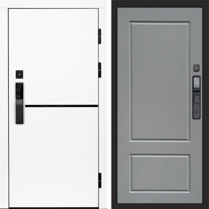 Входная дверь Termo-door ТРЕНД WHITE с электронным замком Марсель Грей Софт