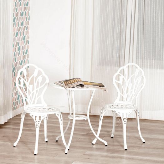 Комплект Secret De Maison Waltz of flowers (стол +2 стула) алюминиевый сплав, butter white