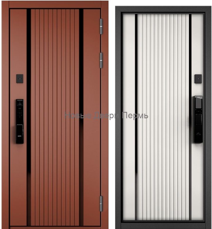 Входная дверь Mastino CITY MAX IQ  РР ПВХ SI10/ ПВХ белый софт SI10 с электронным замком