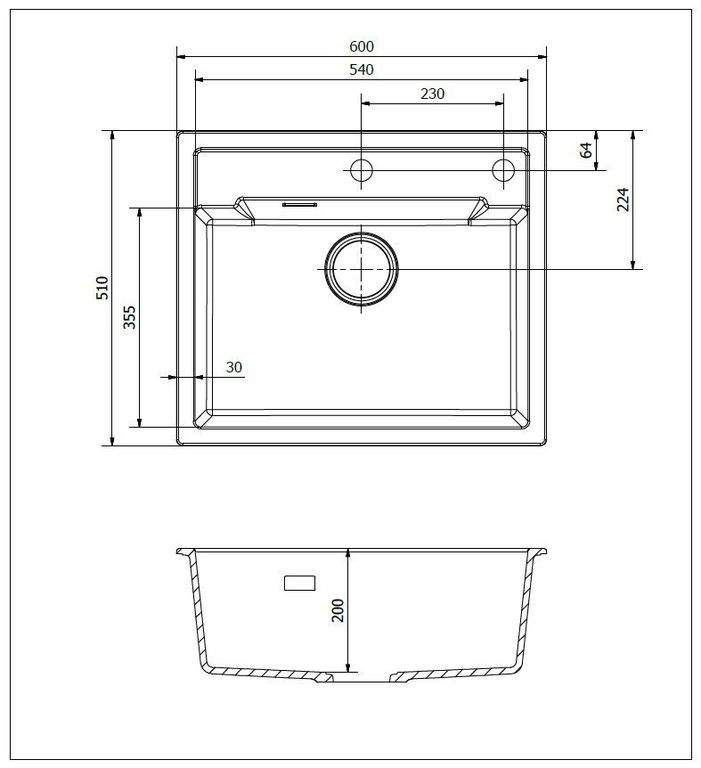 Мойка Reginox REGI GRANITE Amsterdam 54 60х51 см ФОТО
