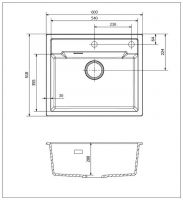 Мойка Reginox REGI GRANITE Amsterdam 54 60х51 см схема 2