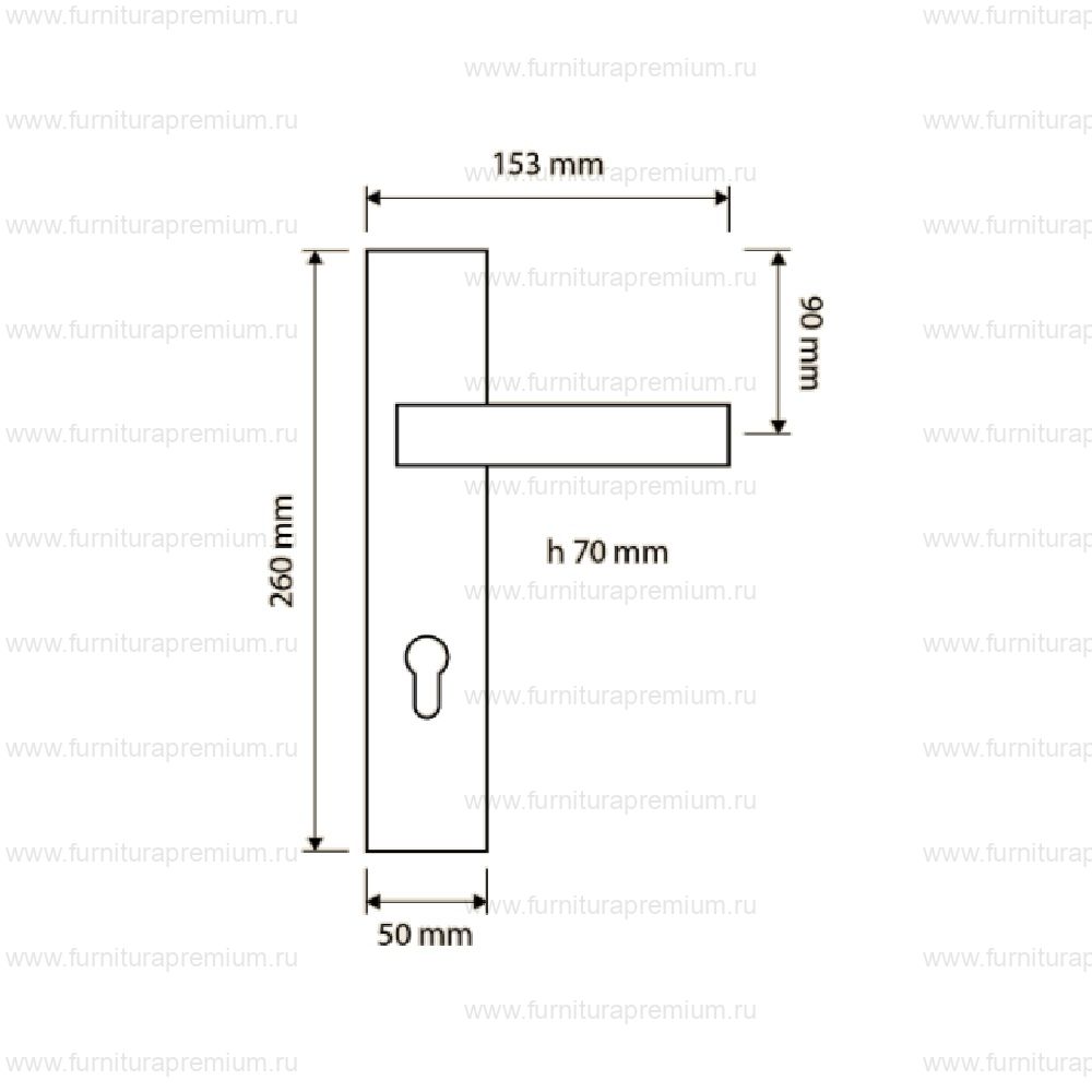 Ручка на планке Linea Cali Turbo Zincral 470 PL