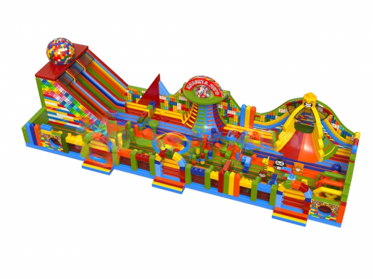 Большой надувной Батут легопарк— с горками и батутной ареной