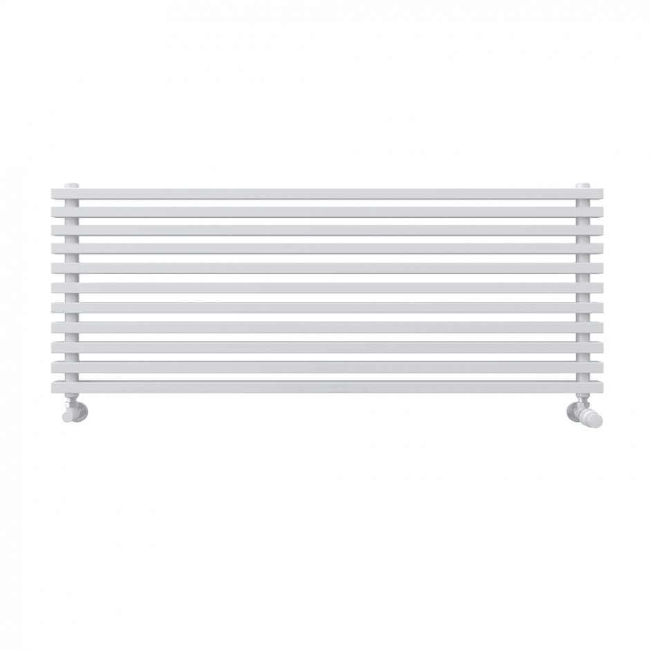 Горизонтальный радиатор с квадратными колонками КЗТО QUADRUM NEO 50 H 1500 RAL 9016 ФОТО