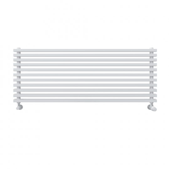 Горизонтальный радиатор с квадратными колонками КЗТО QUADRUM NEO 50 H 1500 RAL 9016 схема 2