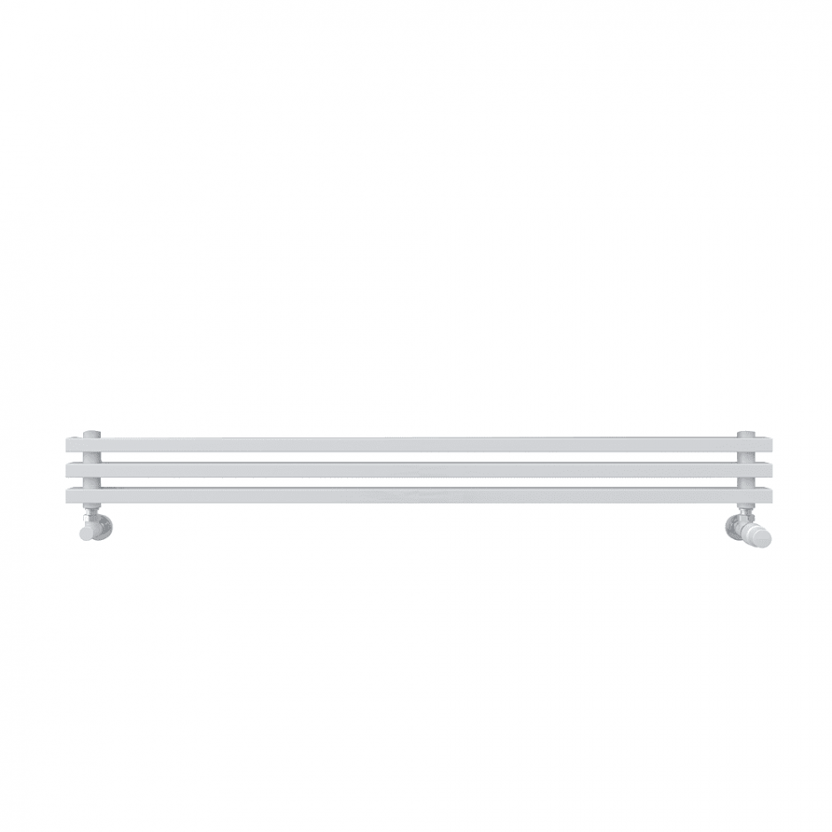 Горизонтальный радиатор с квадратными колонками КЗТО QUADRUM NEO 50 H 1500 RAL 9016 ФОТО