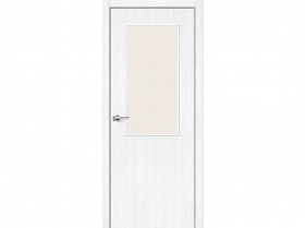Межкомнатная Дверь Каркасно-Щитовая el’PORTA (Portika) Браво-7 Snow Melinga Остекленная Magic Fog 800х2000мм (Полотно 1шт.) / Портика 153-1587.
