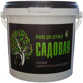 Краска для Садовых Деревьев Гермес 5кг Белая для Защиты от Солнечных Ожогов, Заморозков, Повреждений Насекомыми, Грызунами.