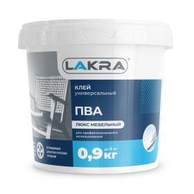 Клей ПВА Люкс Мебельный 0.9кг Бесцветный Лакра.
