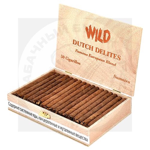Сигариллы Dutch Delites - Wild Sumatra (50 шт.) в деревянной коробке.