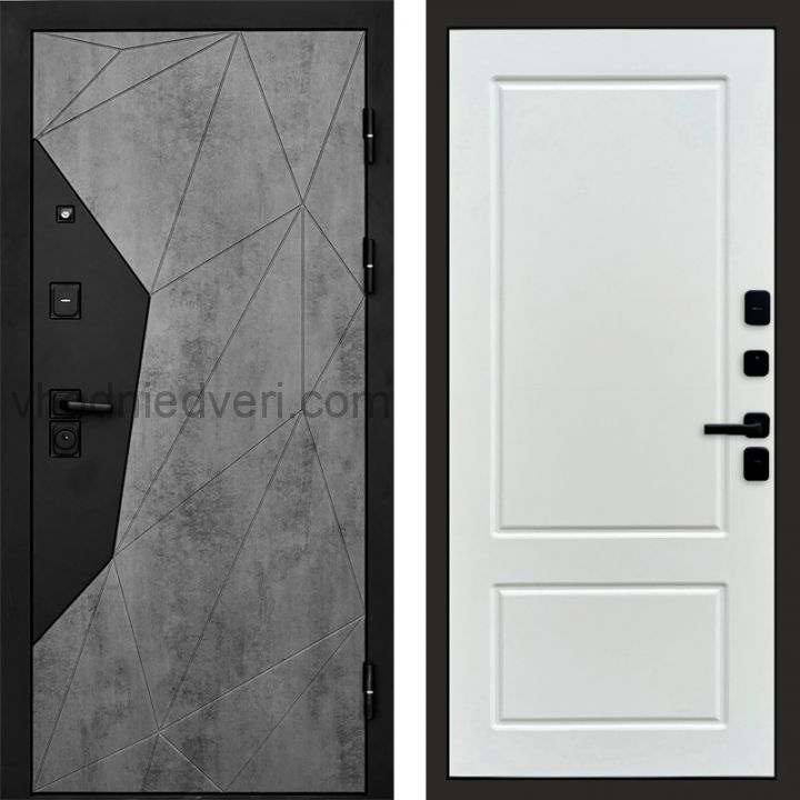 Входная дверь Termo-door Авангард Бетон - Марсель Белый софт
